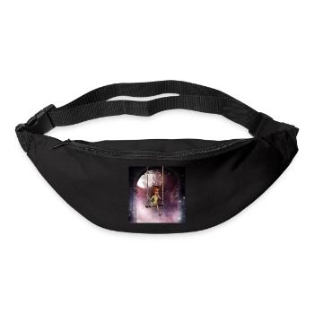 Petite fée sur une balançoire avec libellule - Sac banane - noir - Devant