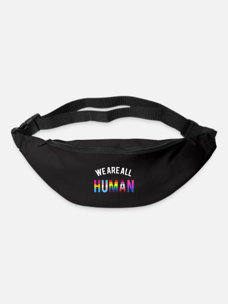 We are all Human LGBT GAY QUEER TRANSGENDER FLAGGE - Bum bag - black