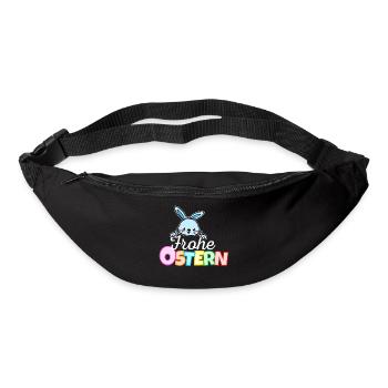 Osterhase Frohe Ostern Gesicht Süß Osterhäschen - Gürteltasche - Schwarz - Vorne