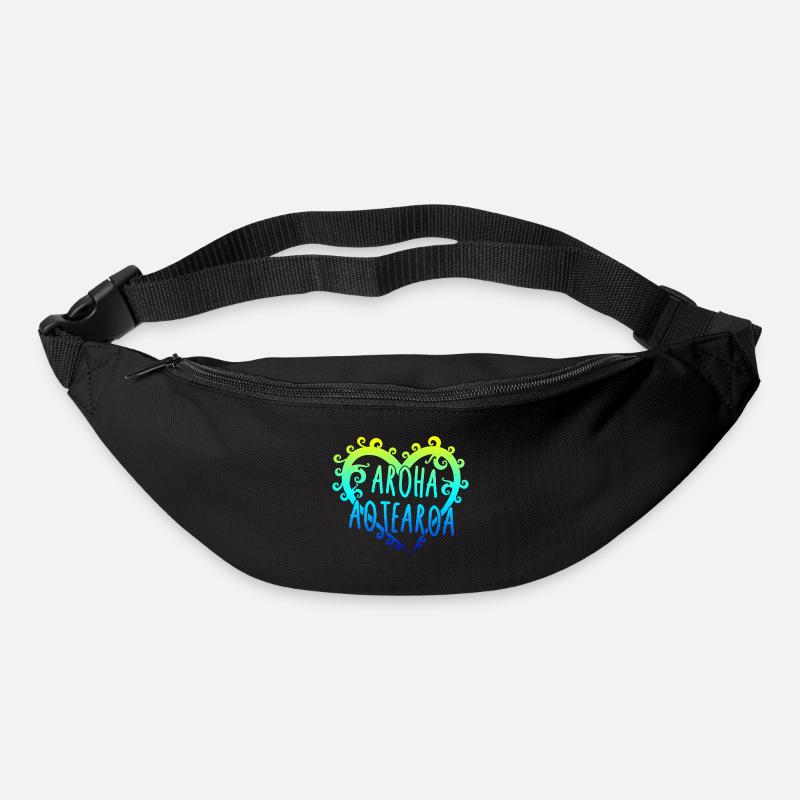 Maori Aroha Aotearoa Siver Fern Herz-Geschenkidee - Gürteltasche - Schwarz