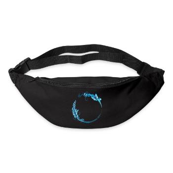 blue butterfly frame for your own texts - Bum bag - black - Front