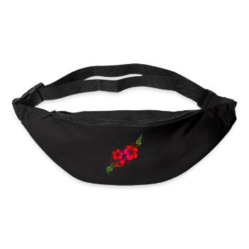 Hawaiian Blume Hibiskus Tribal Tattoo Geschenkidee - Gürteltasche - Schwarz - Vorne
