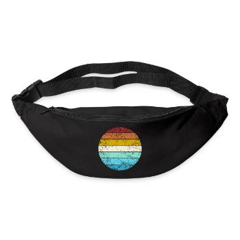 Cercle de couleur rétro look vintage fond de base - Sac banane - noir - Devant