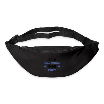 futur beau gosse comme papy cadeau noel t-shirt - Sac banane - noir - Devant