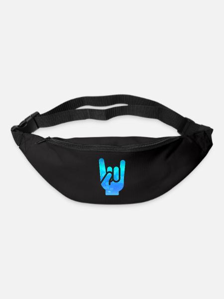 Rock Hand Gesture Gassy Blue Rock 'N' Roll Salut - Sac banane - noir
