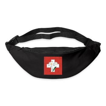Edelweiss Schweiz Flagge Lustige Geschenkidee - Gürteltasche - Schwarz - Vorne