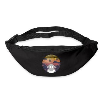 Moutons sous les palmiers - Sac banane - noir - Devant