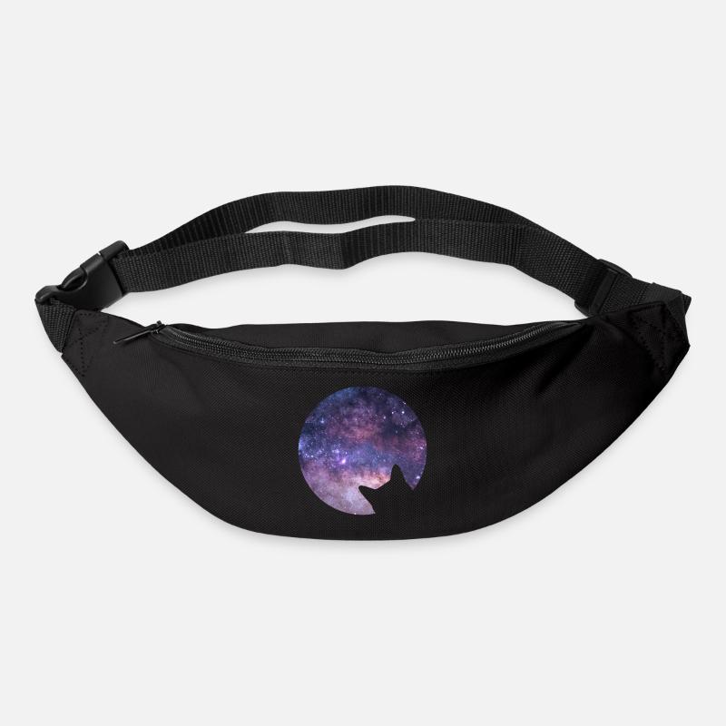 Le chat de l’espace regarde dans l’espace - Sac banane - noir