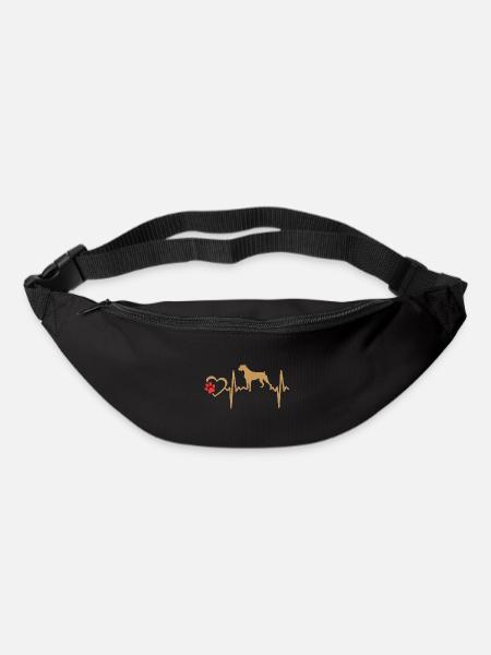 boxer dog heartbeat - Bum bag - black