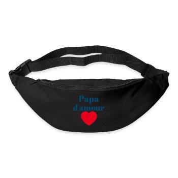 Papa d'amour à moi, je t'aime coeur - Sac banane - noir - Devant
