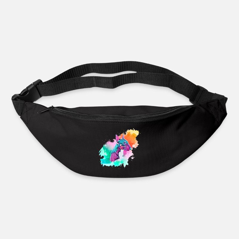Bull Terrier miniature Colorsplash - Sac banane - noir