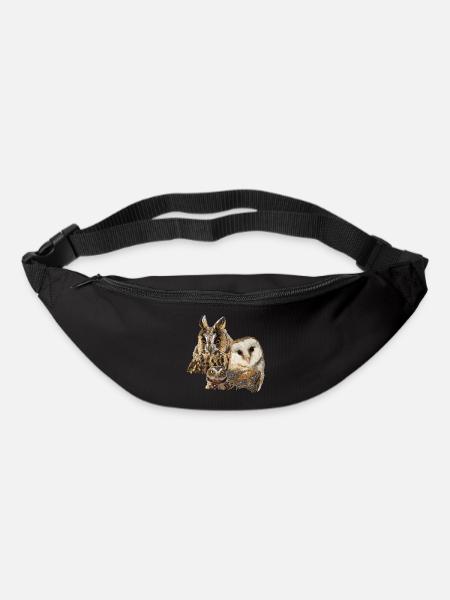 Eulen - Gürteltasche - Schwarz