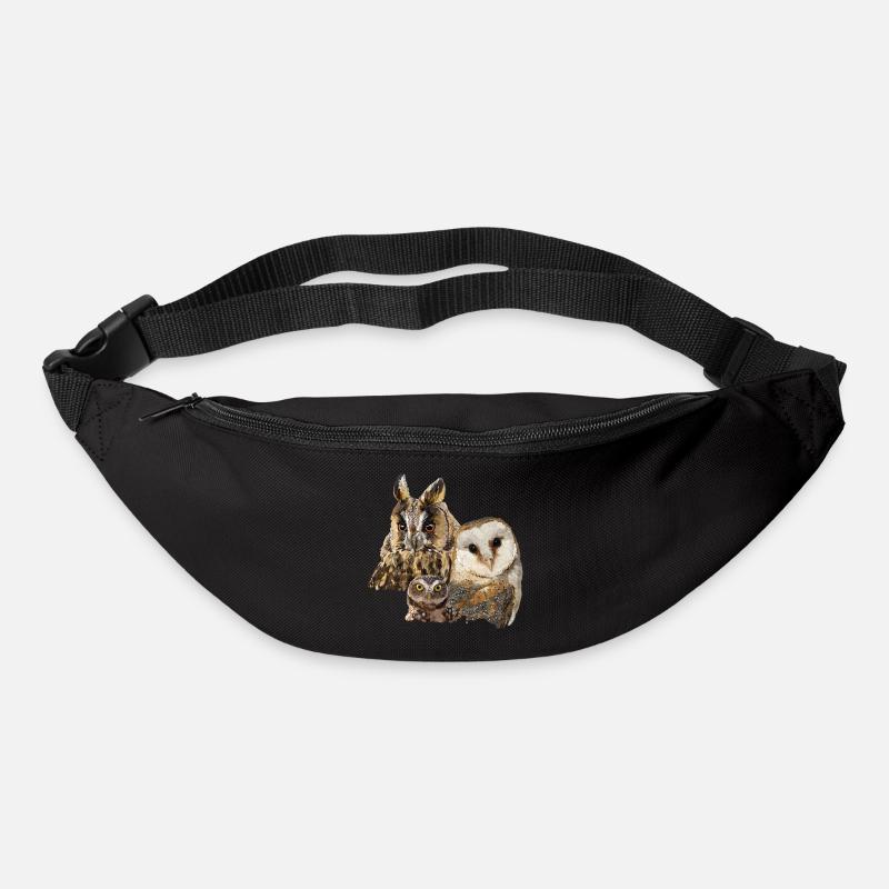 Eulen - Gürteltasche - Schwarz