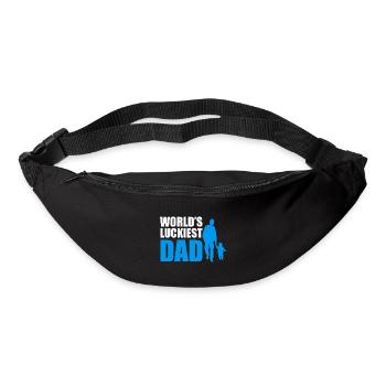 Idée de cadeau drôle de papa le plus chanceux du monde - Sac banane - noir - Devant