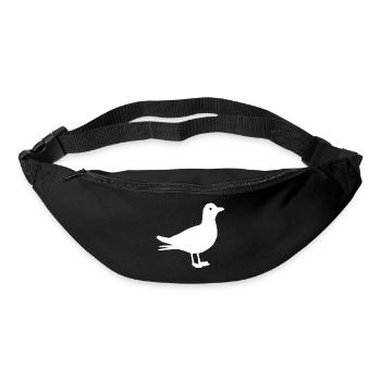 Silhouette de mouette, oiseaux, motifs marins - Sac banane - noir - Devant