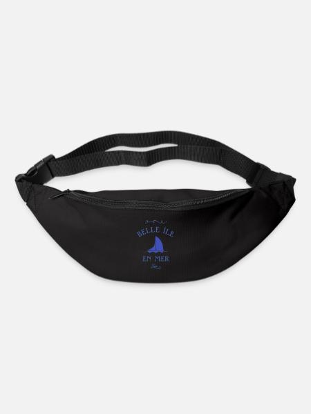 t shirt belle ile en mer bateau bretagne cadeau - Sac banane - noir