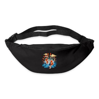 Poisson rouge carpe koi Japon - Sac banane - noir - Devant
