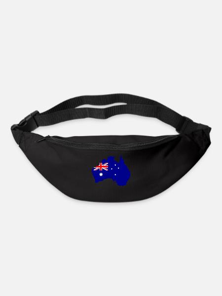 Australien Flagge Geschenkidee Landkarte - Gürteltasche - Schwarz