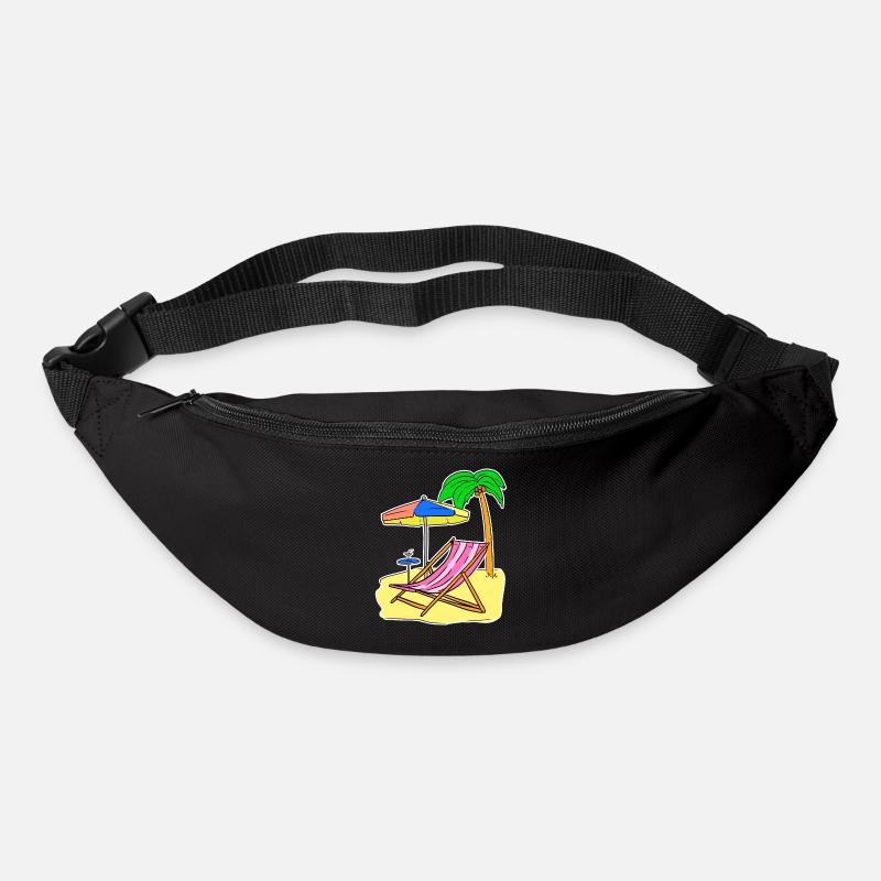 Sun Sea Beach Summer Palm Trees Relax Vacances - Sac banane - noir