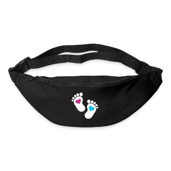 Bébé pieds parents enfant en bas âge fils enceinte - Sac banane - noir - Devant