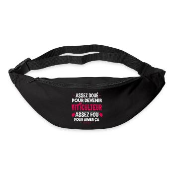 Viticulteur. Cadeau métier vigneron. Viticulture - Sac banane - noir - Devant