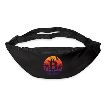 Vintage Sunset Bitcoin Logo Crypto Fan Cadeau - Sac banane - noir - Devant