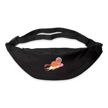Space Cat Eis, Astronaut Cat Rakete - Gürteltasche - Schwarz - Vorne
