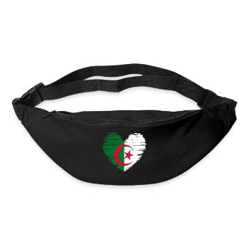 Algeria Heart Flag Flag Coat of Arms - Bum bag - black - Front