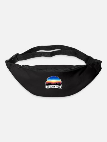 Warschau Polen Skyline Vintage Sonnenuntergang Reise Souven - Gürteltasche - Schwarz