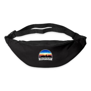 Magdeburg Deutschland Skyline Vintage Sonnenuntergang Reisen So - Gürteltasche - Schwarz - Vorne