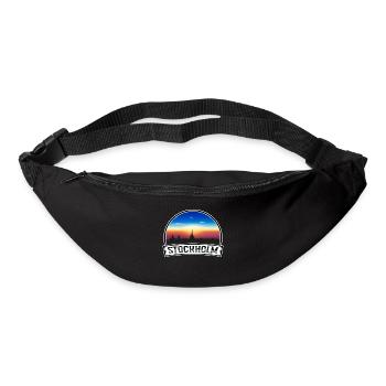 Stockholm Schweden Skyline Vintage Sonnenuntergang Reise Sou - Gürteltasche - Schwarz - Vorne