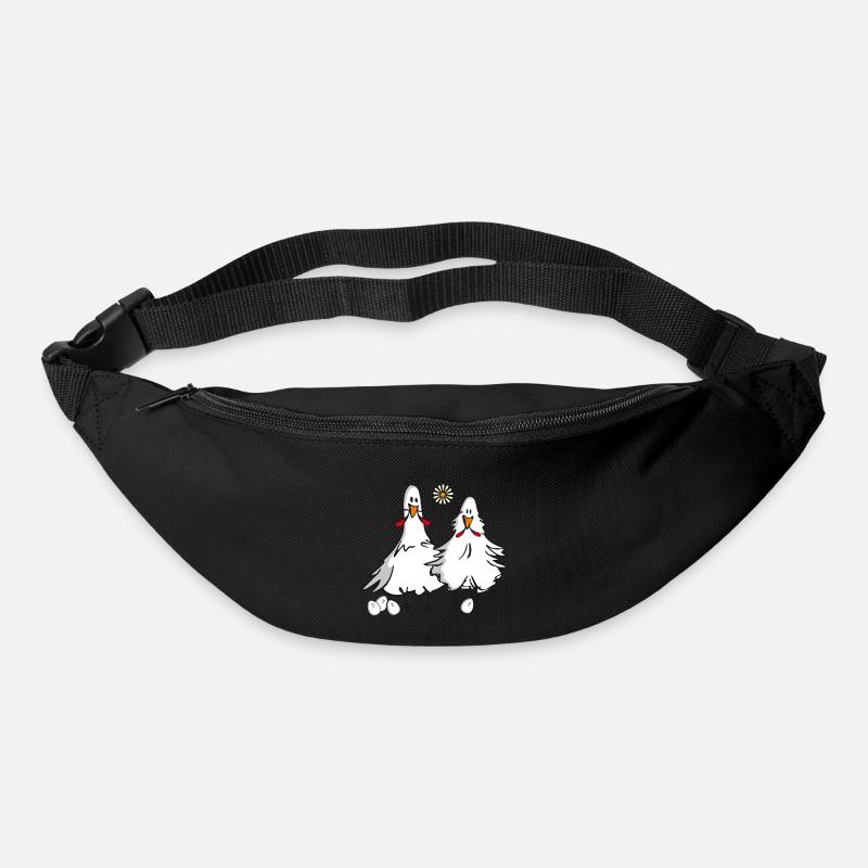 Coq et poule - Sac banane - noir