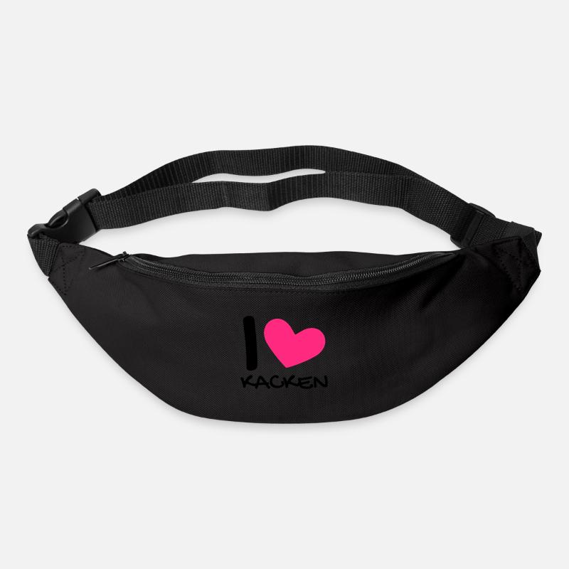 Ich liebe Kacken - Gürteltasche - Schwarz