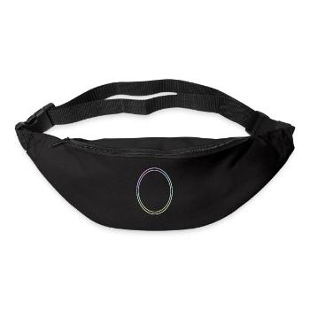 Cercle ovale dans la décoration de couleurs vives - Sac banane - noir - Devant