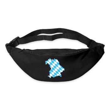 Bayern Rauten weiß blau - Gürteltasche - Schwarz - Vorne