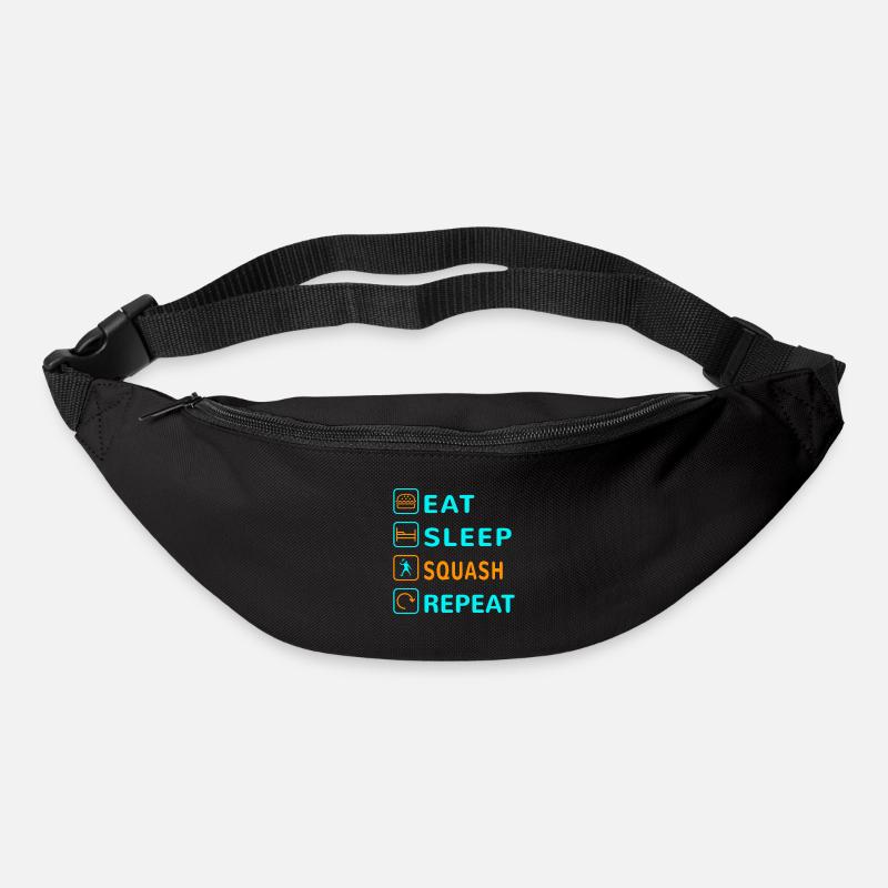 Essen. Schlafen. Squash. Wiederholen Design - Gürteltasche - Schwarz