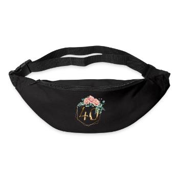 40 ans anniversaire Or 40e anniversaire Gold Graphiques - Sac banane - noir - Devant