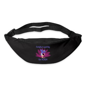 Everyday yoga with flower accent - Bum bag - black - Front