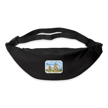Cape Town South Africa Watercolor Sketch Drawn Pai - Bum bag - black - Front