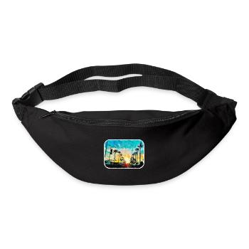 Illustration de croquis à l’aquarelle de Californie usa - Sac banane - noir - Devant