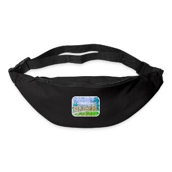 Uk Landmark Watercolor Sketch Painting Illustratio - Bum bag - black - Front