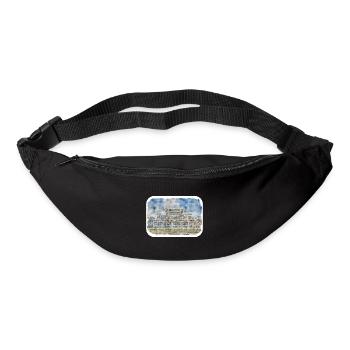 Roumanie Landmark Aquarelle Esquisse Dessin de peinture - Sac banane - noir - Devant