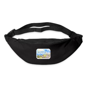 Maldives Watercolor Sketch Hand Drawn Illustration - Bum bag - black - Front