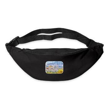 Athènes Grèce Aquarelle Sketch Illustration - Sac banane - noir - Devant