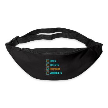 Essen. Schlafen. Reitsport. Wiederholen Design - Gürteltasche - Schwarz - Vorne