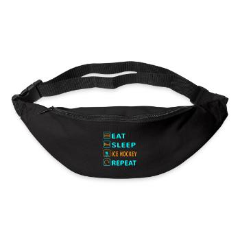 Mangez. Dormir. Hockey sur glace. Répéter le - Sac banane - noir - Devant