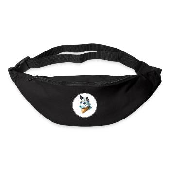 Illustration de l’aquarelle du chien de bétail australien - Sac banane - noir - Devant