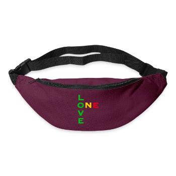 One love - vert jaune rouge - Sac banane - bordeaux  - Devant
