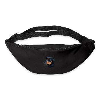 Griffon Bruxellois Hund Aquarell Illustration - Gürteltasche - Schwarz - Vorne