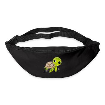 Tortue, animal mignon, océan - Sac banane - noir - Devant